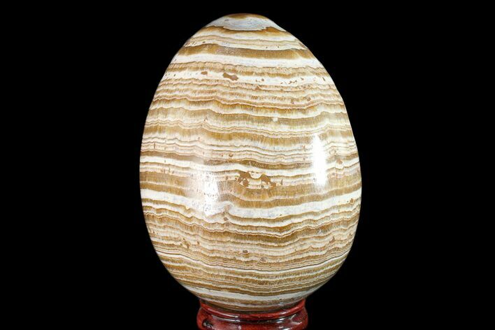 Polished, Banded Aragonite Egg - Morocco #161244